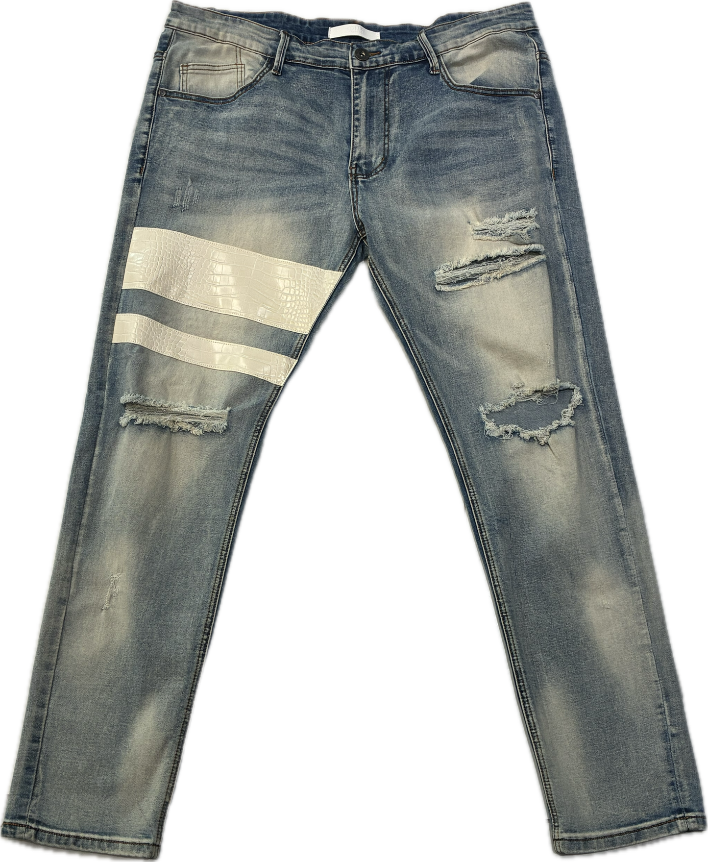 KDNK Crocodille Ripped Skinny Jeans