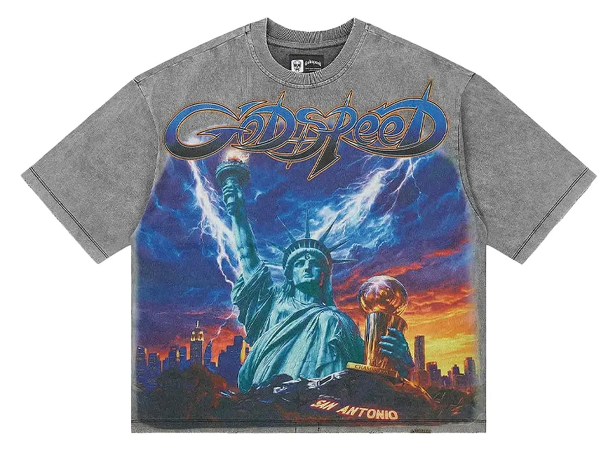 Godspeed Liberty Reigns Tee 'Grey Wash'