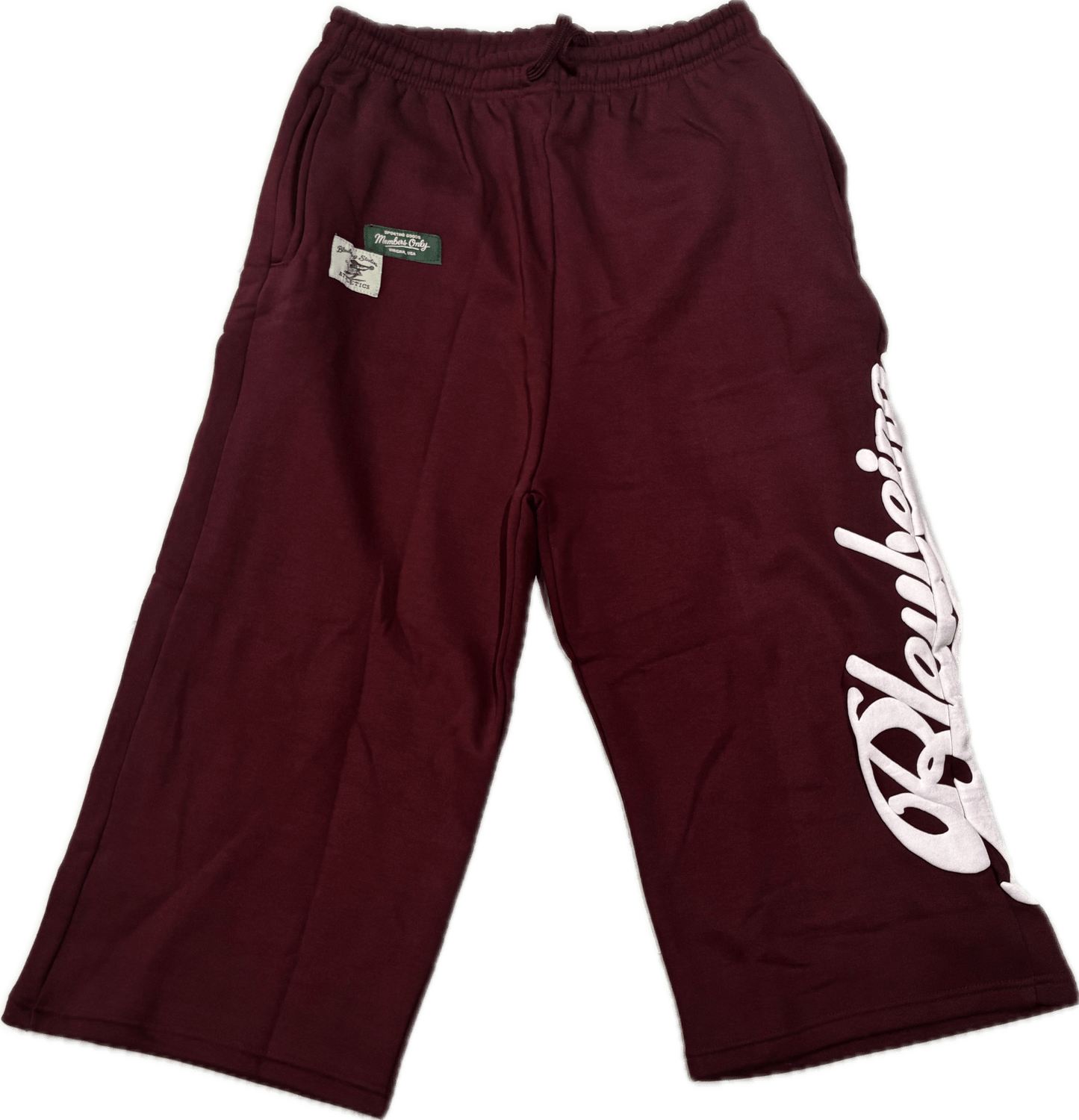 Showcase BleuBeing Script Burgandy Sweatpants