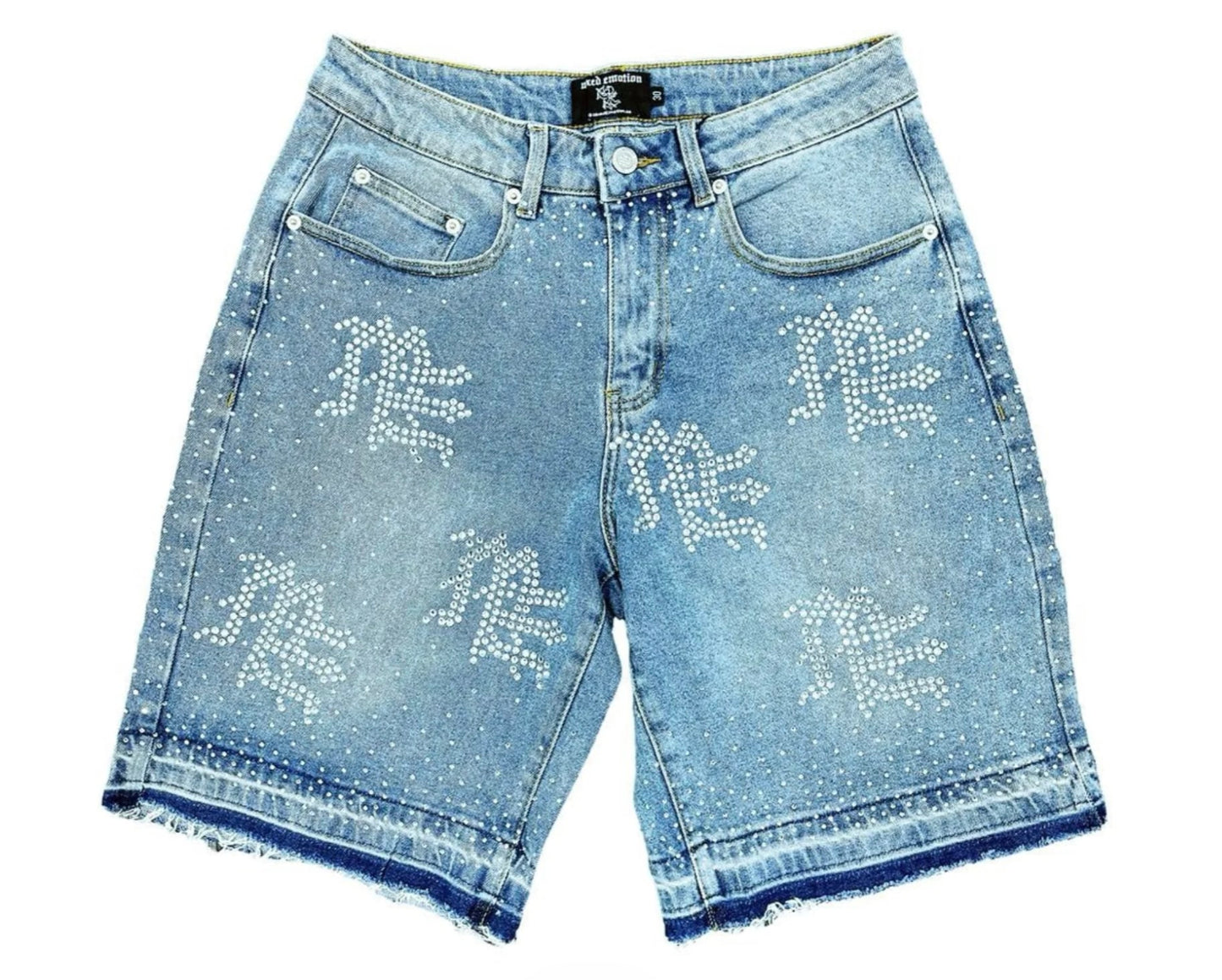 Mixed Emotions Rhinestone Denim Jean Shorts