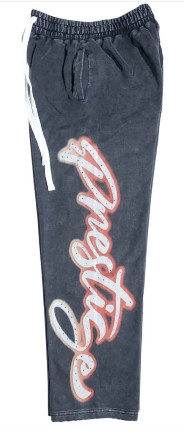 Prestige "Angel" Rhinestone Sweatpants (Red)
