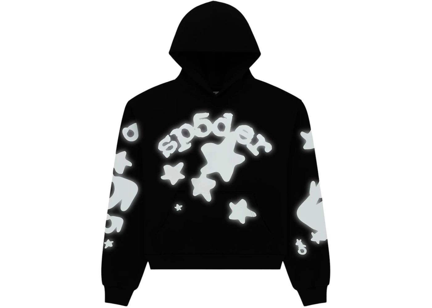 Sp5der Reflective Beluga Hoodie Black