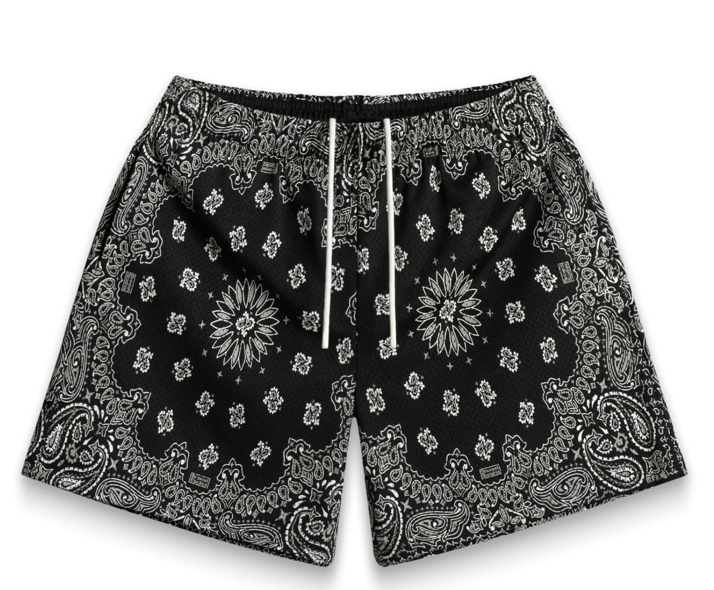 Bravest Studios Paisley Two-Tone Black Shorts