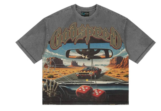 Godspeed On The Run Grey Wash Tee