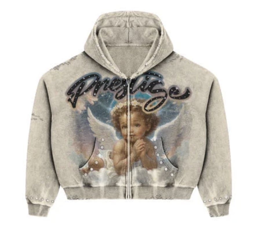 Prestige Zip Up Hoodie Cream