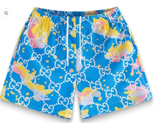 Bravest Studios Blue Cotton Candy Camo Shorts