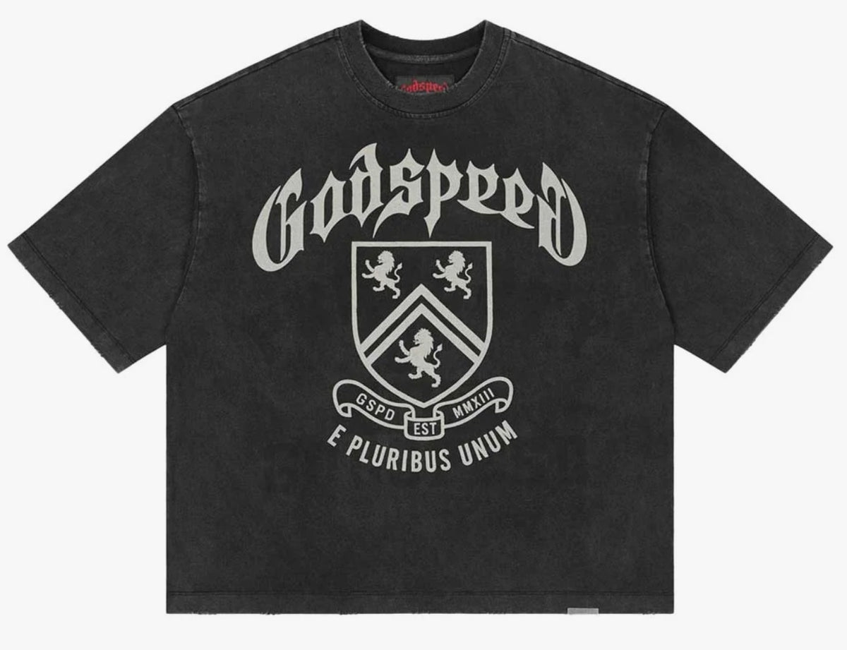 Godspeed Collegiate Tee Black Wash