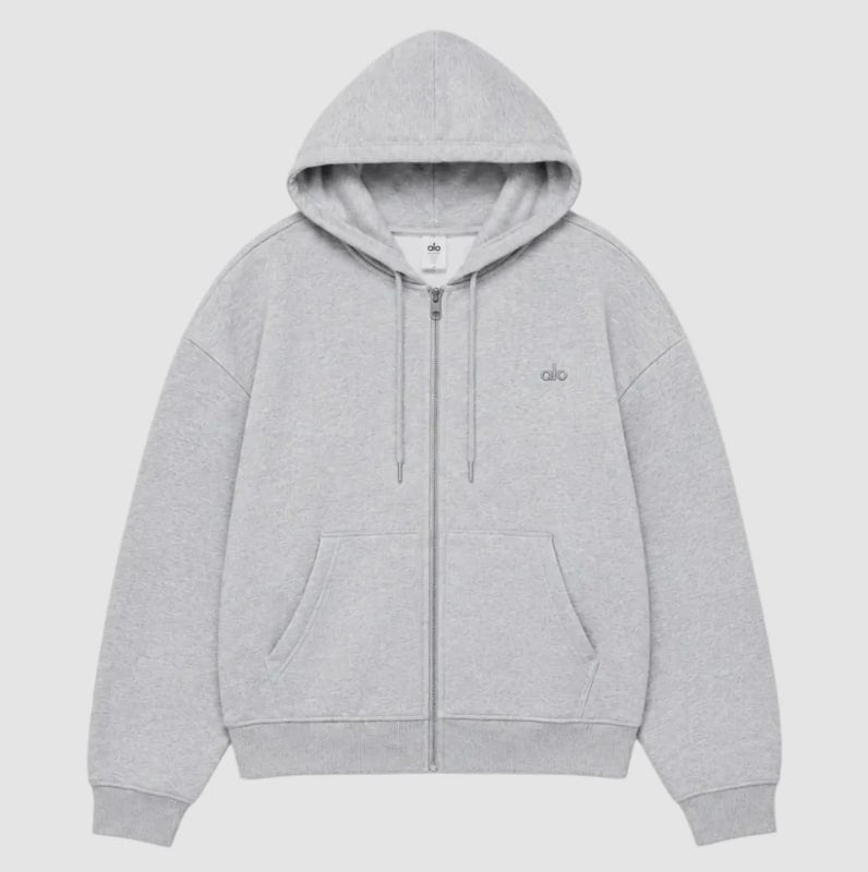 Alo Grey Full Zip Hoodie