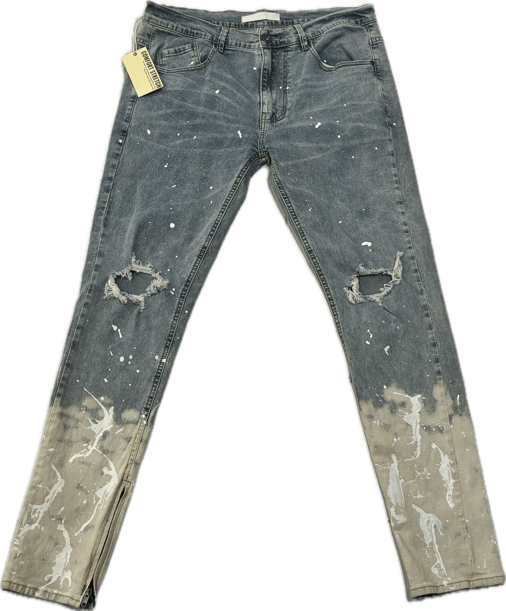 KNDK Bleached Blue Skinny Jeans