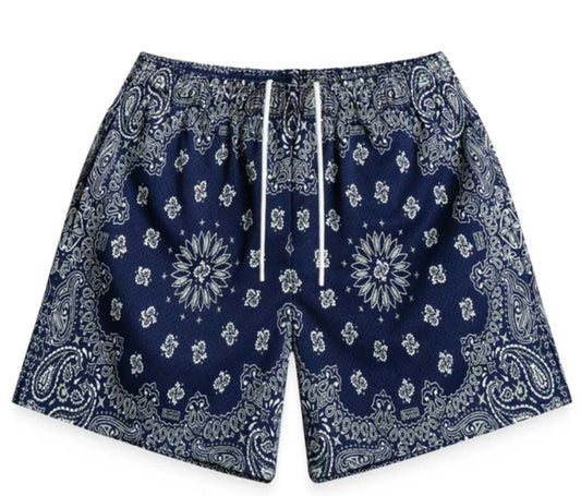 Bravest Studios Navy Paisley Shorts