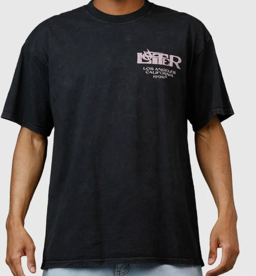 Loiter Dustborn Black Acidwash Tee