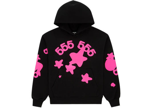 Sp5der Beluga Angel Number Hoodie Black