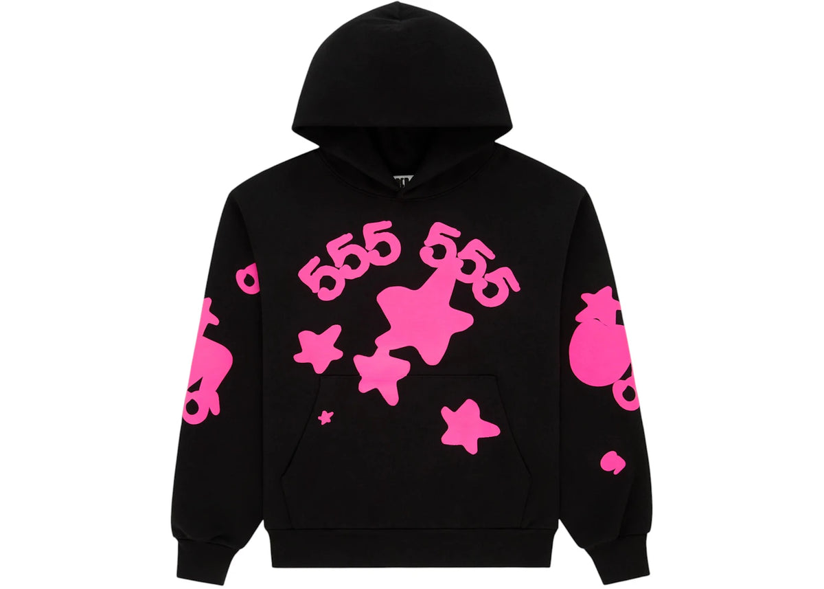 Sp5der Beluga Angel Number Hoodie Black