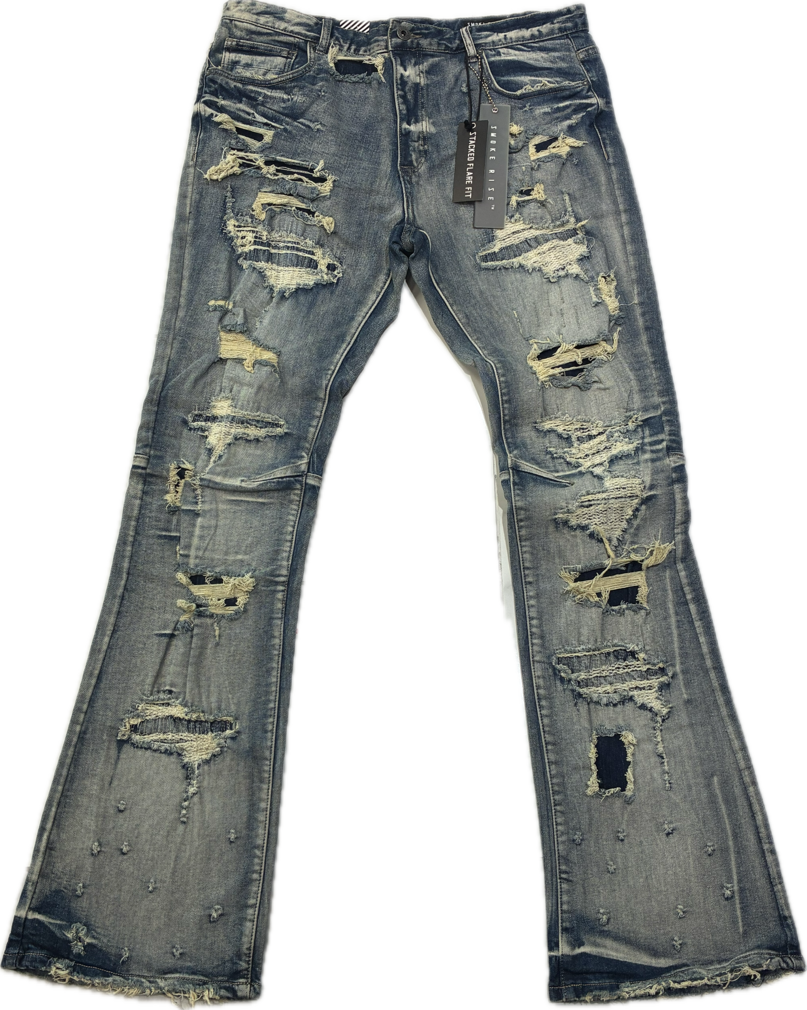 Smkoe Riser Flarred Ripped Jeans