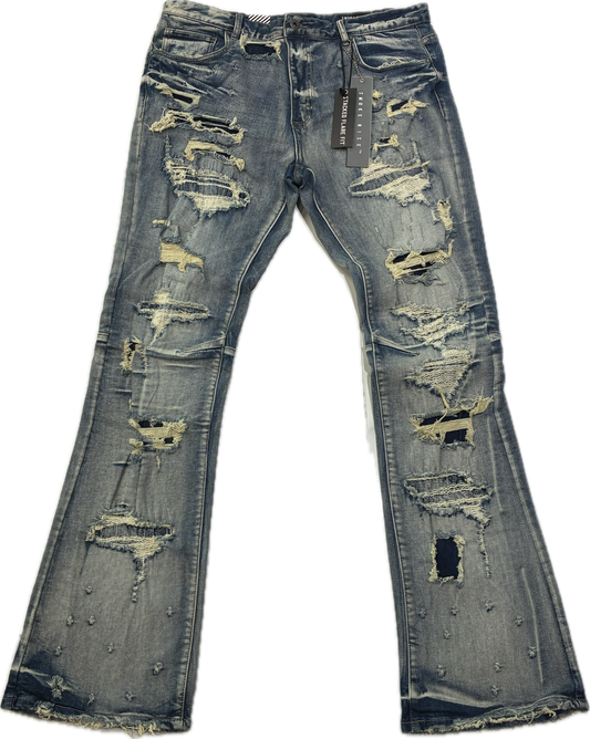 Smkoe Riser Flarred Ripped Jeans
