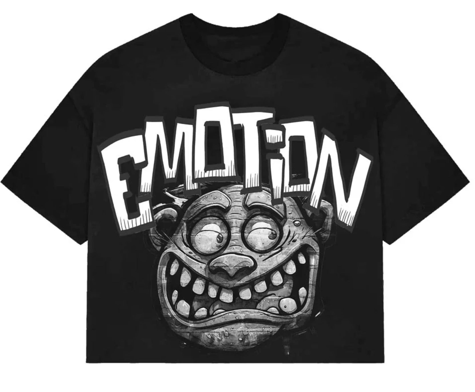 Mixed Emotions Monster Cropped Black Tee