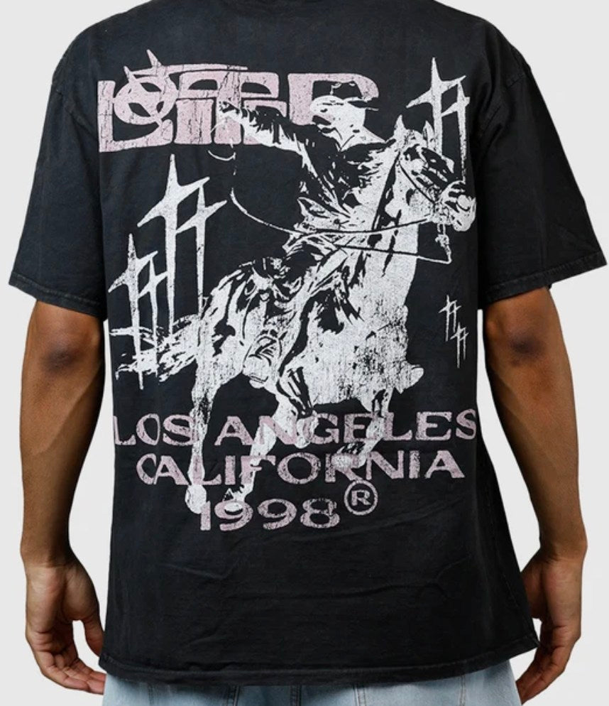 Loiter Dustborn Black Acidwash Tee