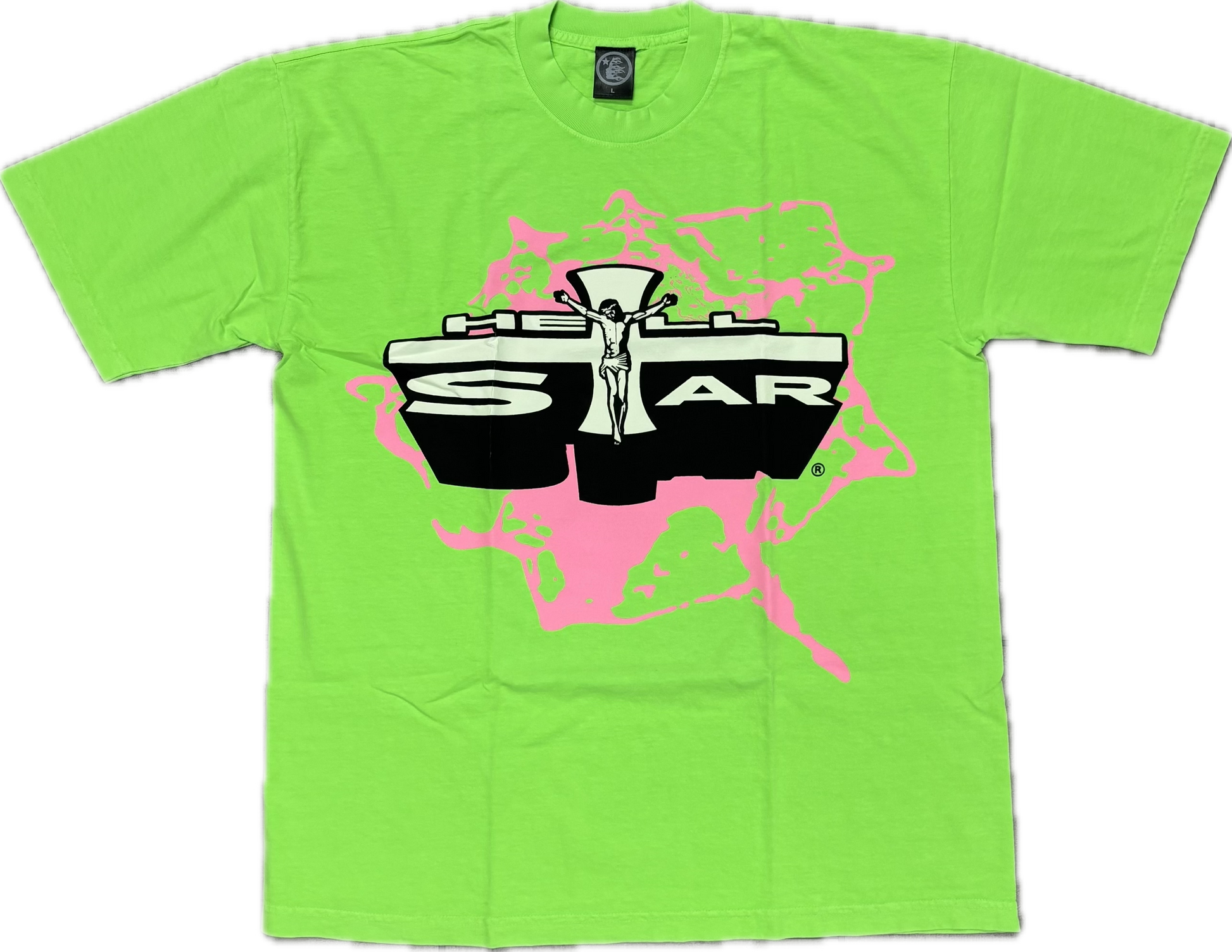 Hellstar Jesus Tee Green Pink 