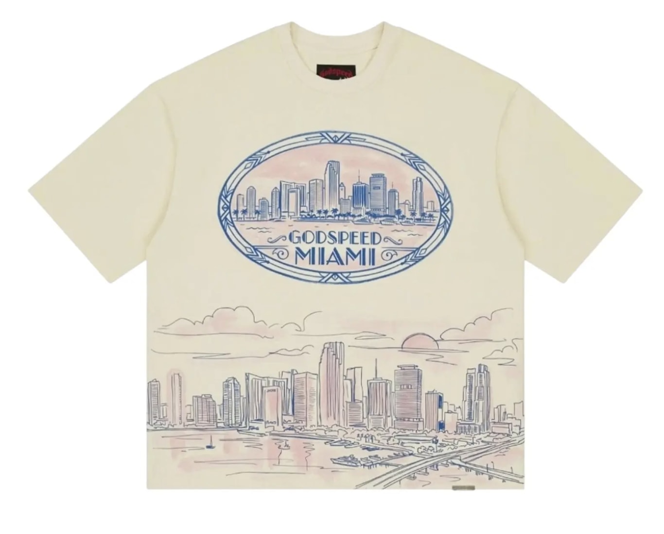 Godspeed Miami Skyline T-Shirt 'Bone'