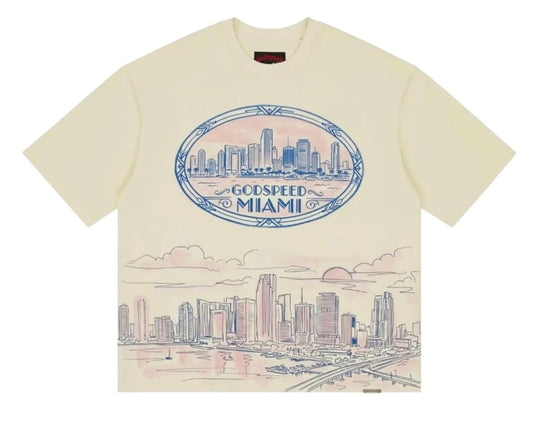 Godspeed Miami Skyline T-Shirt 'Bone'