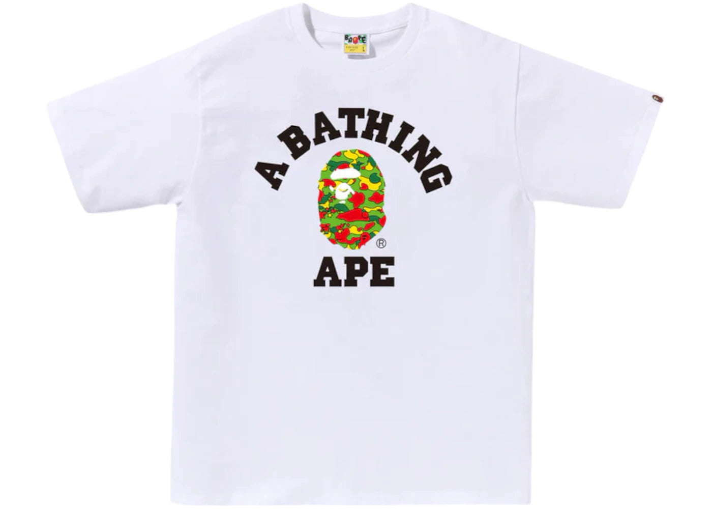BAPE Sta Camo College Bapec Tee White