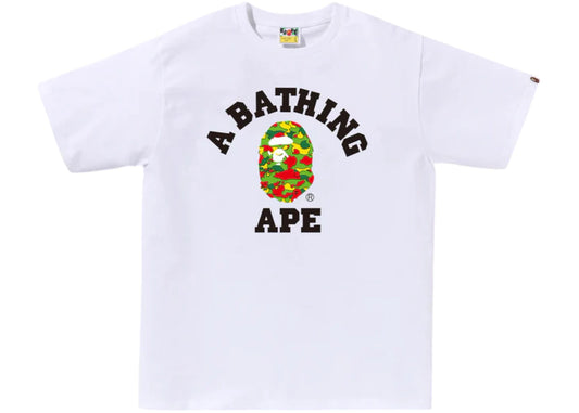 BAPE Sta Camo College Bapec Tee White