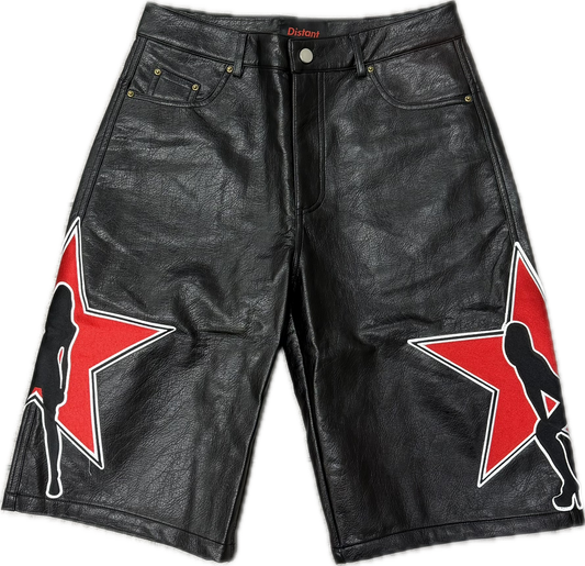 Distant War within Leather Shorts