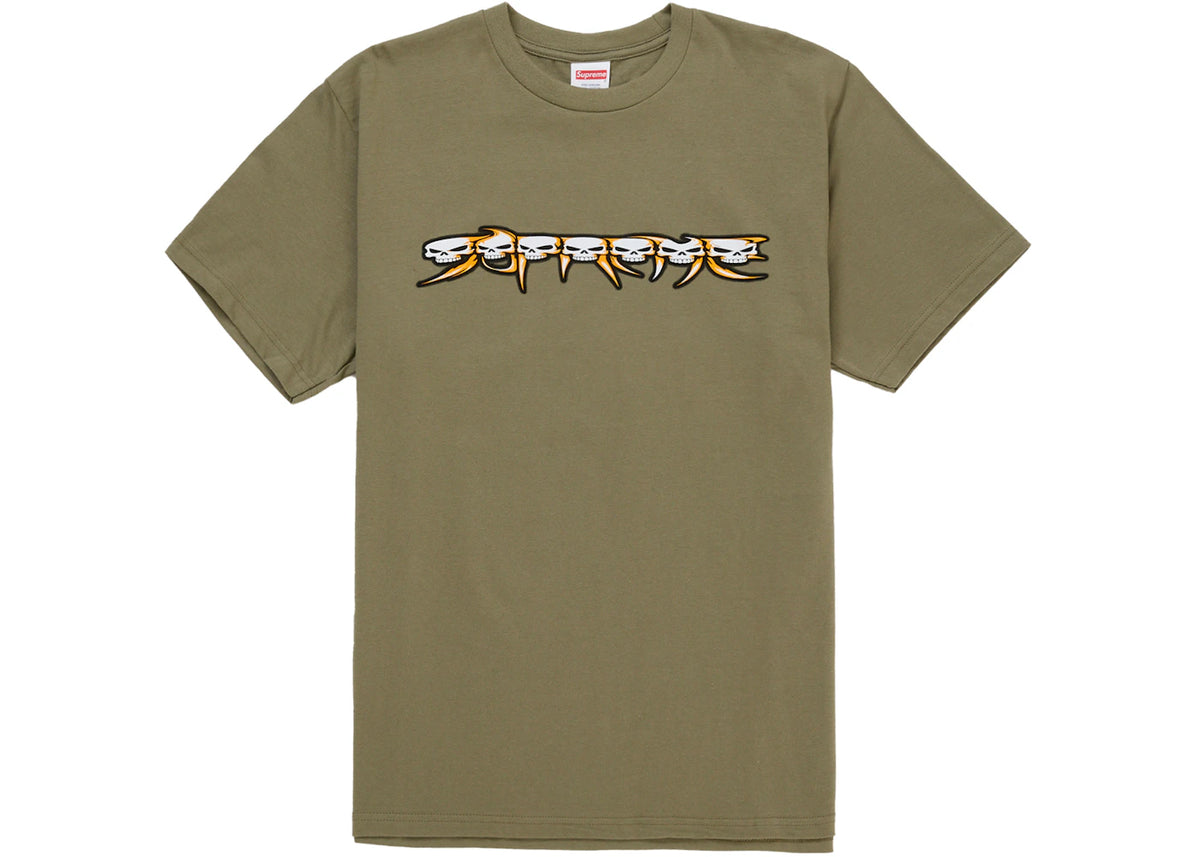 Supreme Skulls Spellout Tee Light Olive