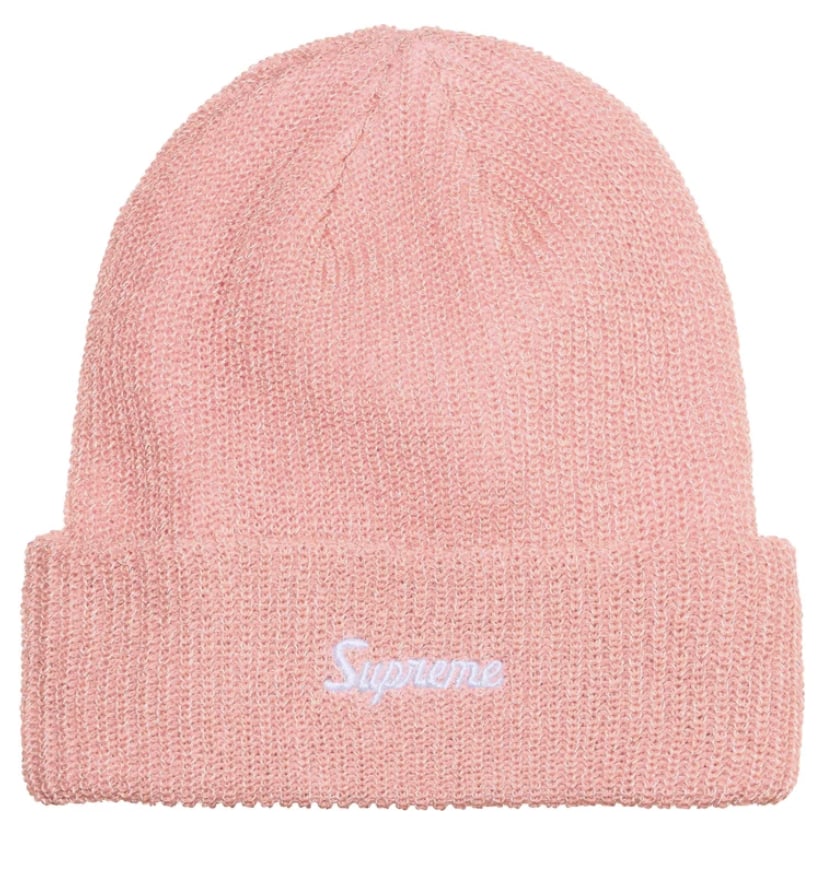 Supreme Loose Gauge Beanie Pink Reflective