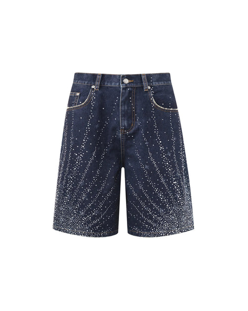 Birth of Royal Child 20K Diamond Starlight Denim Shorts in Blue