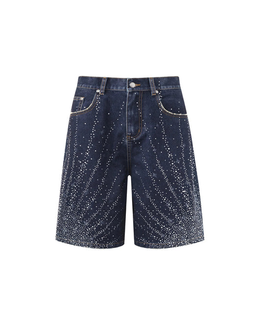Birth of Royal Child 20K Diamond Starlight Denim Shorts in Blue