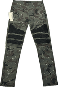 KDNK Skinny Tapered Olive Camo