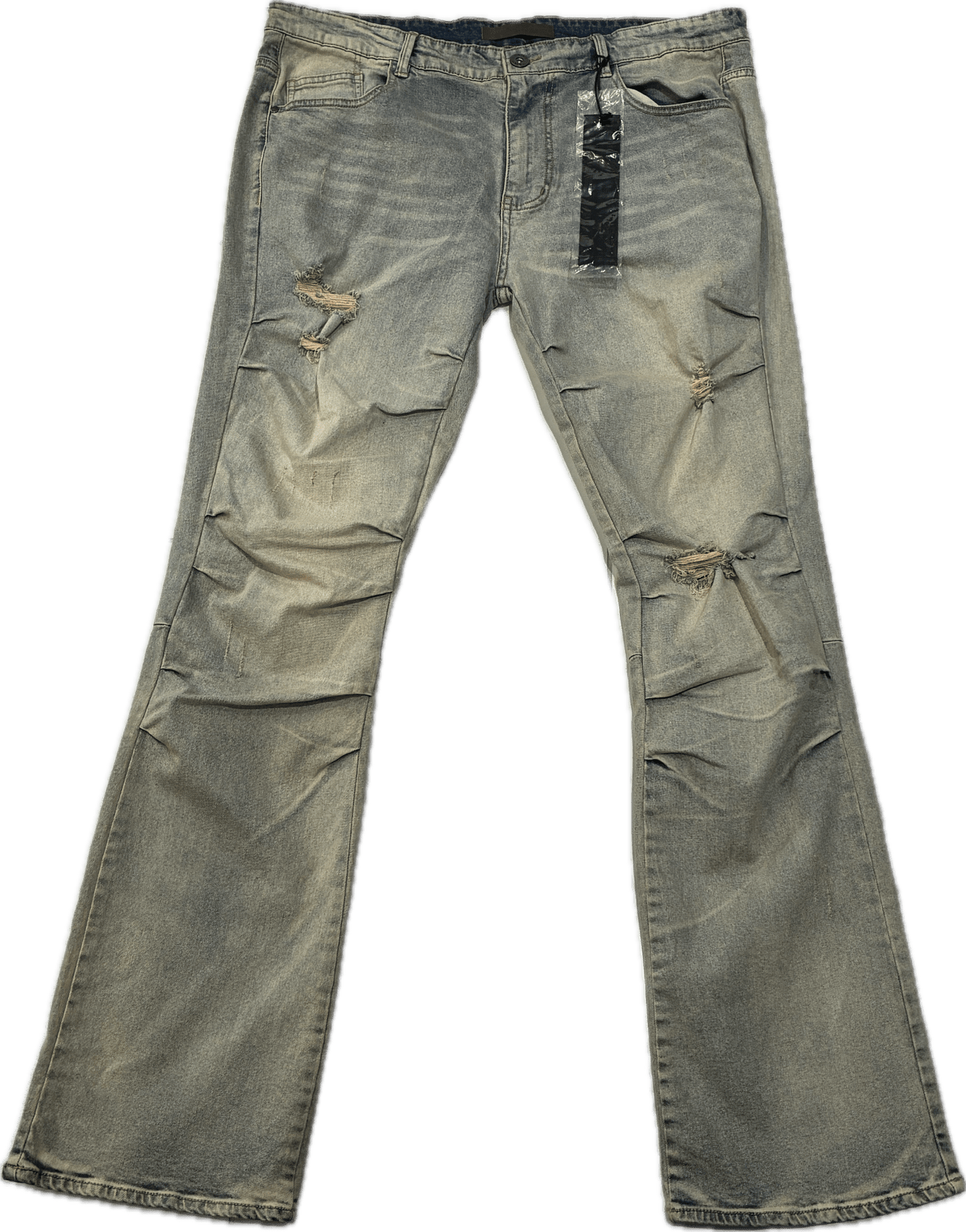 KNDK Blue Washed Flared Jeans