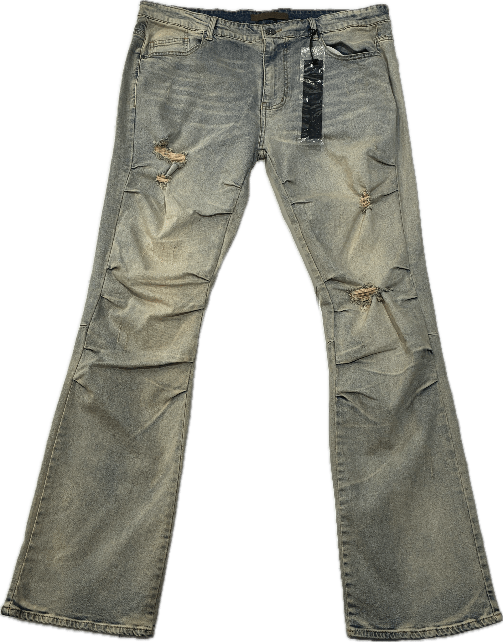 KNDK Blue Washed Flared Jeans