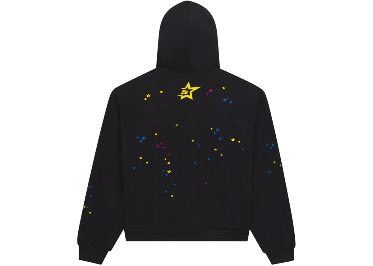 Sp5der Punk V2 Zip Up Hoodie Black