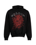 Sp5der OG Rhinestone Logo Hoodie Black