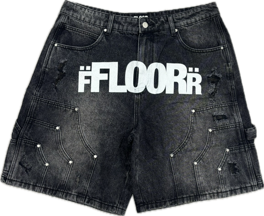 Floor 914 Jean Shorts Black Wash 