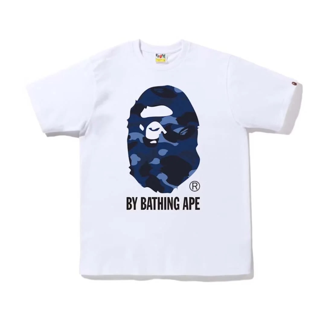 BAPE Color Camo Big Ape Head Tee White/Navy