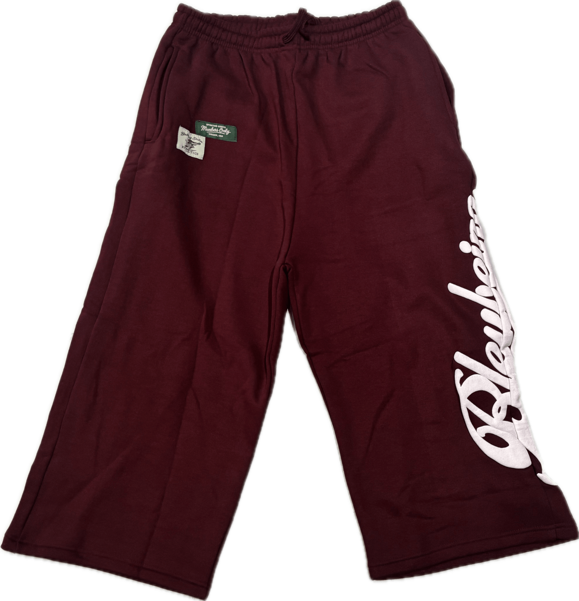 Showcase BleuBeing Script Burgandy Sweatpants