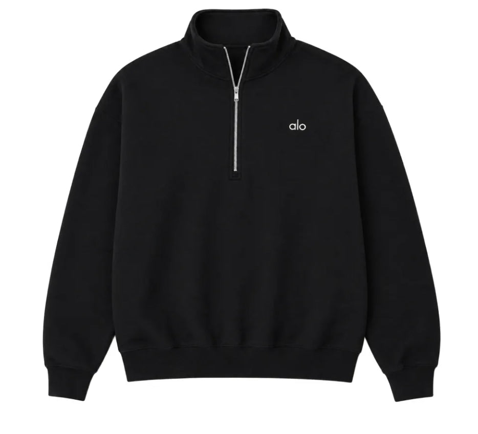 Alo 1/4 Zip Black Hoodie