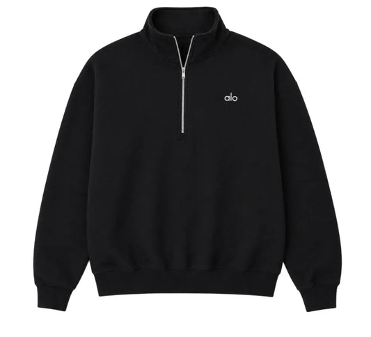 Alo 1/4 Zip Black Hoodie