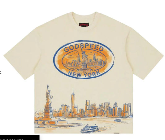 Godspeed New York Skyline Tee Cream