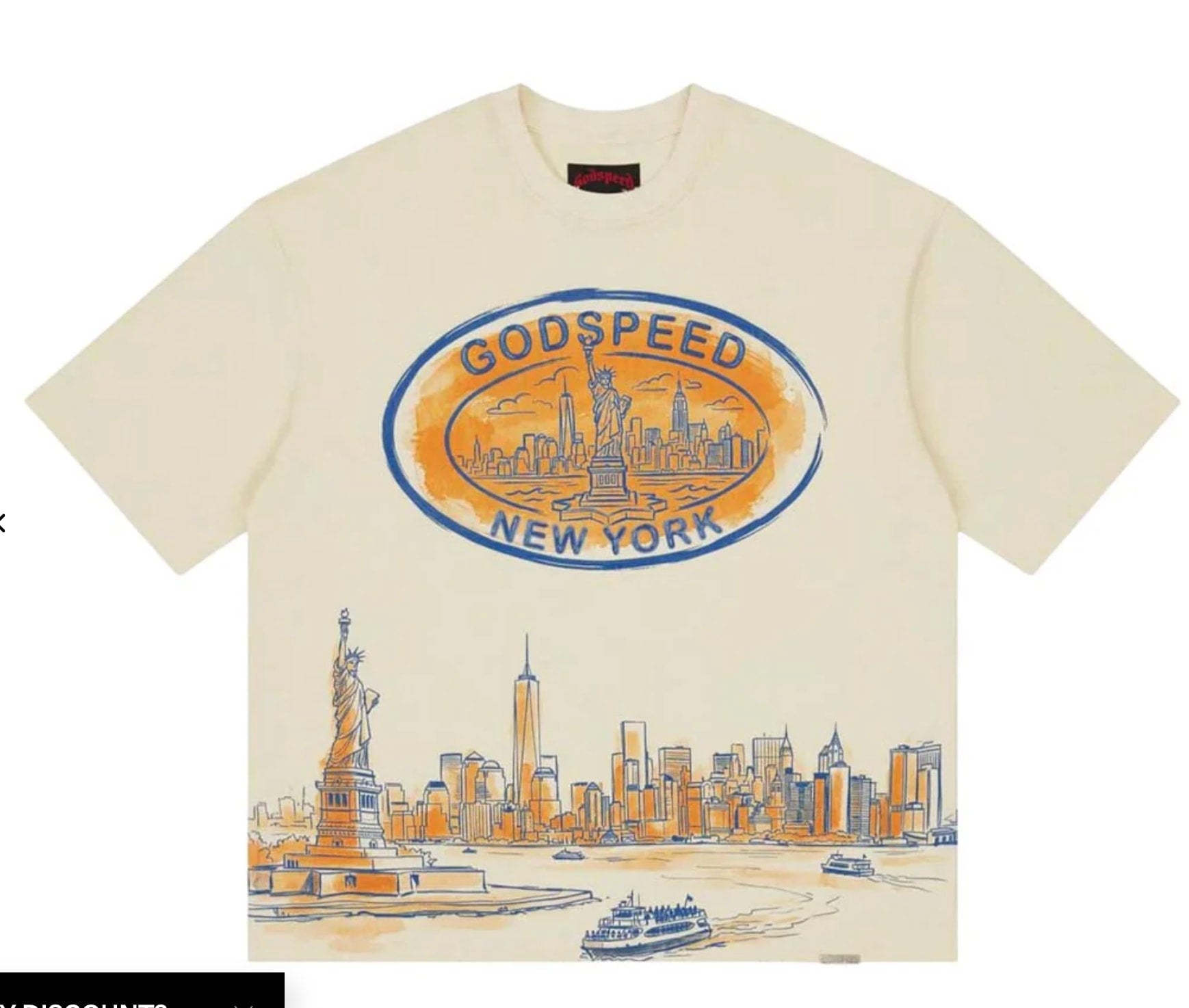 Godspeed New York Skyline Tee Cream