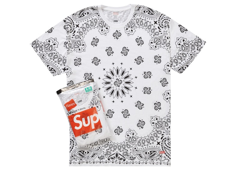 Supreme Hanes Bandana Tagless Tee White