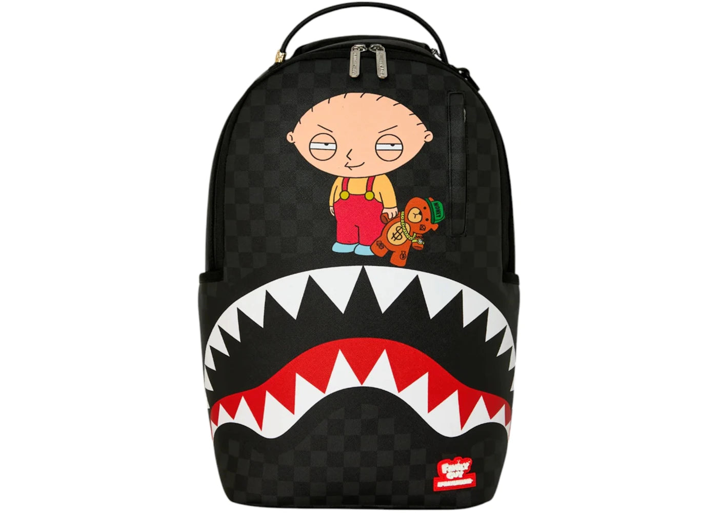 Sprayground Family Guy Stewie Holding Bear Keychain Backpack Black