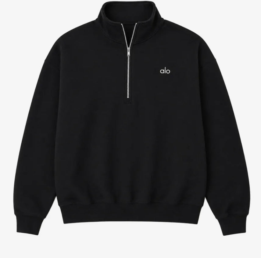 Alo 1/4 Zip Black Sweatshirt