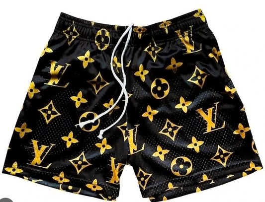Bravest Studio Black LV Shorts Black/Yellow