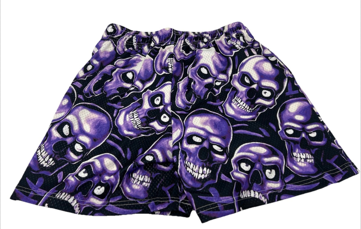 Bravest Studios Purple Skull Shorts