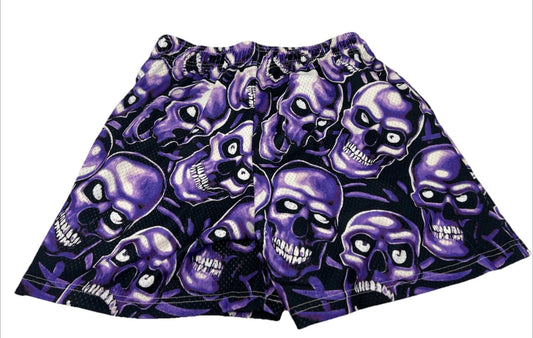Bravest Studios Purple Skull Shorts