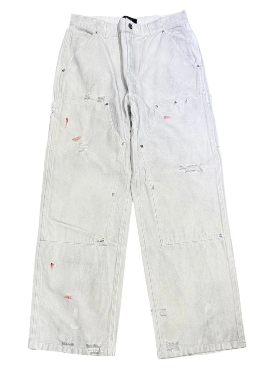 Happy Memories Don't Die HMDD Big Ed Carpenter Pants White